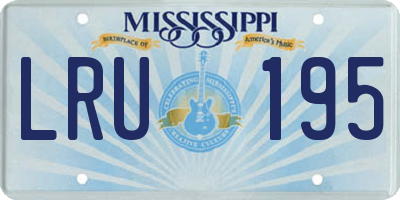 MS license plate LRU195