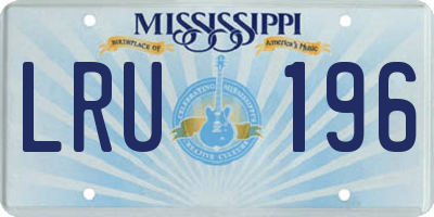 MS license plate LRU196