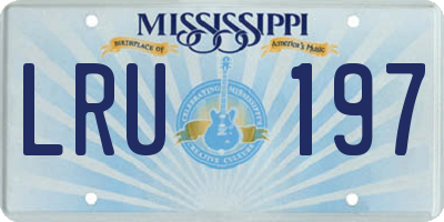 MS license plate LRU197