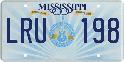 MS license plate LRU198
