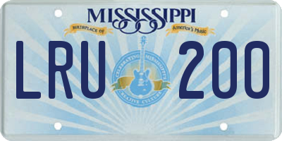 MS license plate LRU200