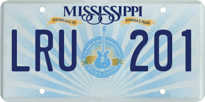 MS license plate LRU201