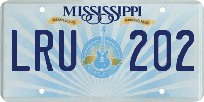 MS license plate LRU202