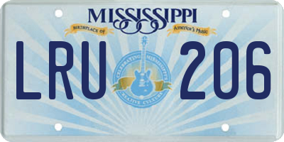 MS license plate LRU206