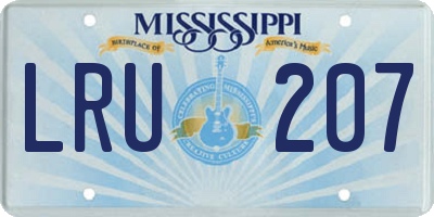MS license plate LRU207