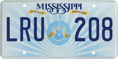 MS license plate LRU208
