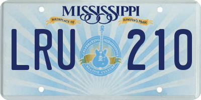 MS license plate LRU210