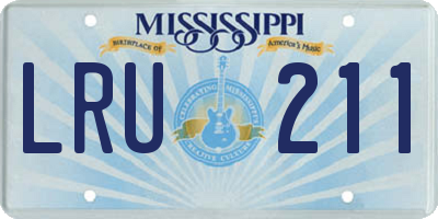 MS license plate LRU211