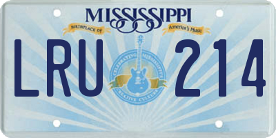 MS license plate LRU214