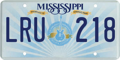 MS license plate LRU218