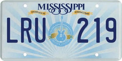 MS license plate LRU219