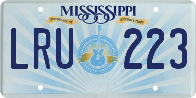 MS license plate LRU223