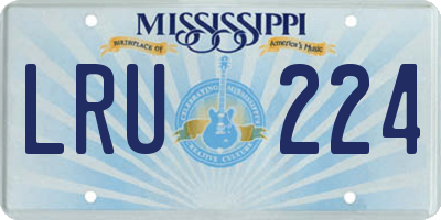 MS license plate LRU224