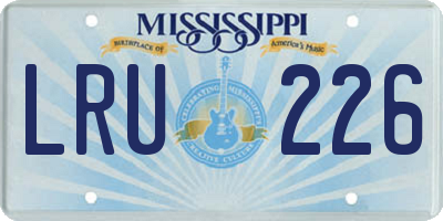 MS license plate LRU226