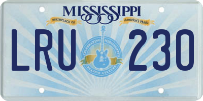 MS license plate LRU230