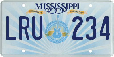 MS license plate LRU234