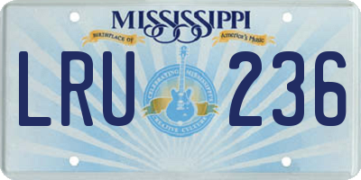 MS license plate LRU236