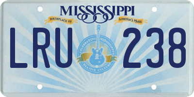 MS license plate LRU238