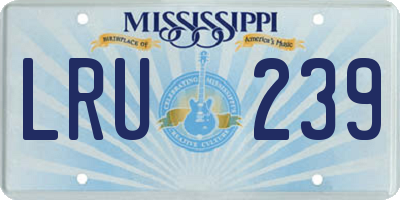 MS license plate LRU239