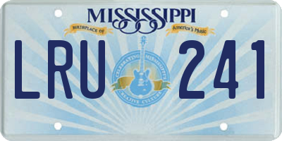 MS license plate LRU241