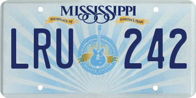 MS license plate LRU242