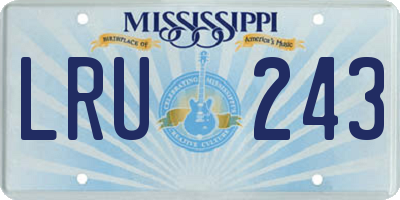 MS license plate LRU243