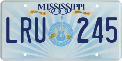 MS license plate LRU245