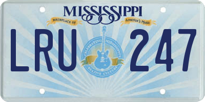 MS license plate LRU247