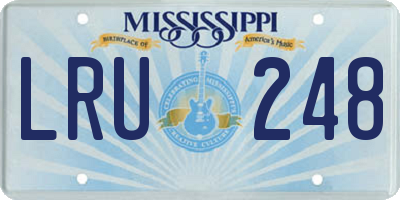 MS license plate LRU248