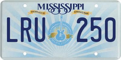 MS license plate LRU250