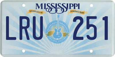 MS license plate LRU251