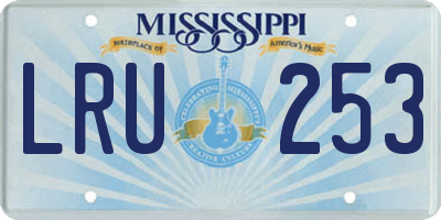 MS license plate LRU253