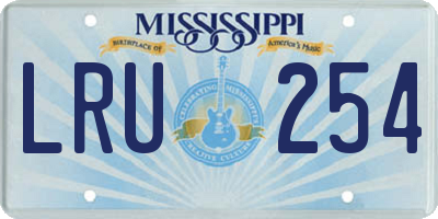 MS license plate LRU254