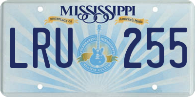 MS license plate LRU255