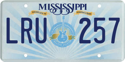 MS license plate LRU257