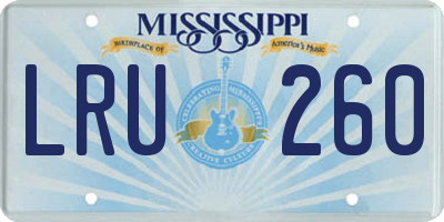 MS license plate LRU260