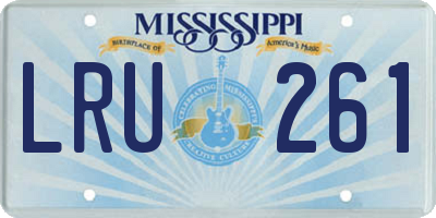 MS license plate LRU261