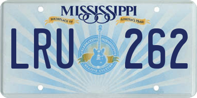 MS license plate LRU262
