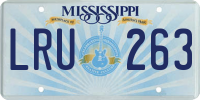 MS license plate LRU263