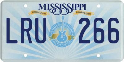 MS license plate LRU266