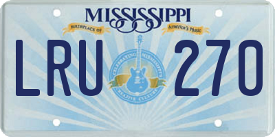 MS license plate LRU270