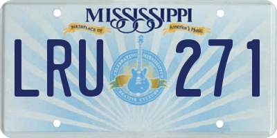 MS license plate LRU271