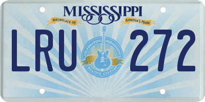 MS license plate LRU272