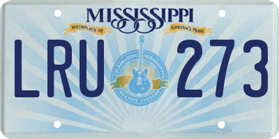 MS license plate LRU273