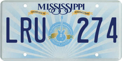 MS license plate LRU274