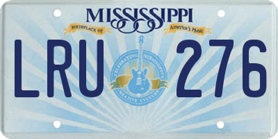 MS license plate LRU276