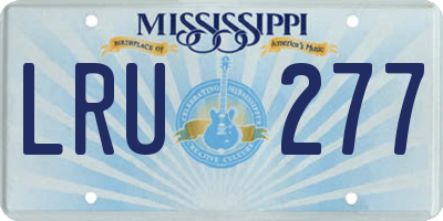 MS license plate LRU277