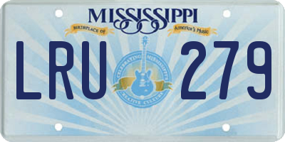 MS license plate LRU279