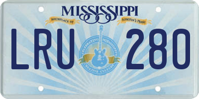 MS license plate LRU280
