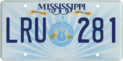 MS license plate LRU281